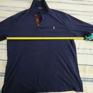 POLO RALPH LAUREN SOFT TOUCH Long Sleeve POLO SHIRT NAVY BLUE MEN'S Large EUC